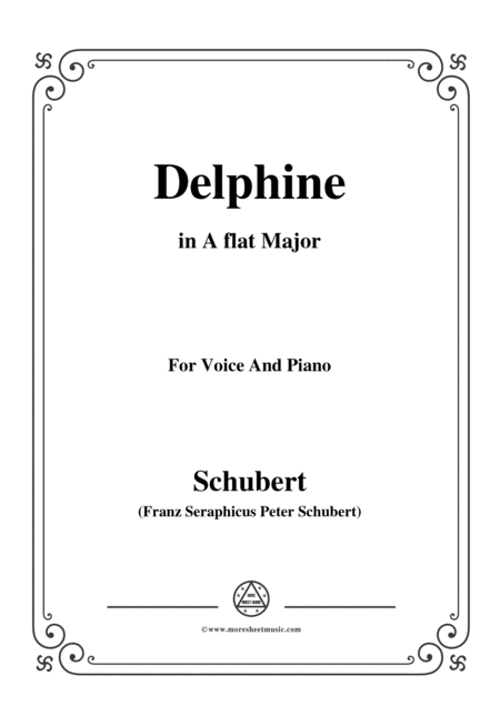 Schubert Delphine In A Flat Major For Voice And Piano Sheet Music