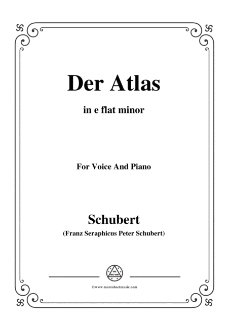Free Sheet Music Schubert Der Atlas In E Flat Minor For Voice Piano