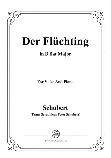 Free Sheet Music Schubert Der Flchting In B Flat Major For Voice Piano