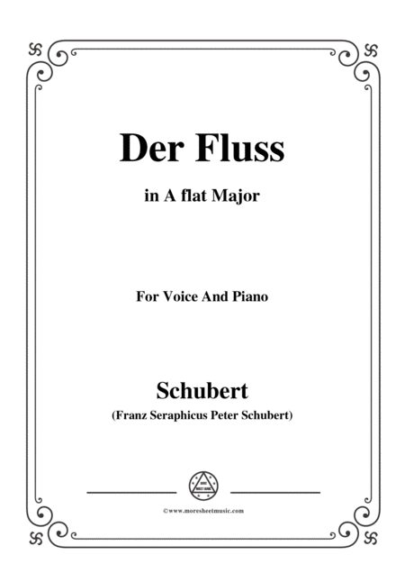 Schubert Der Fluss In A Flat Major For Voice Piano Sheet Music