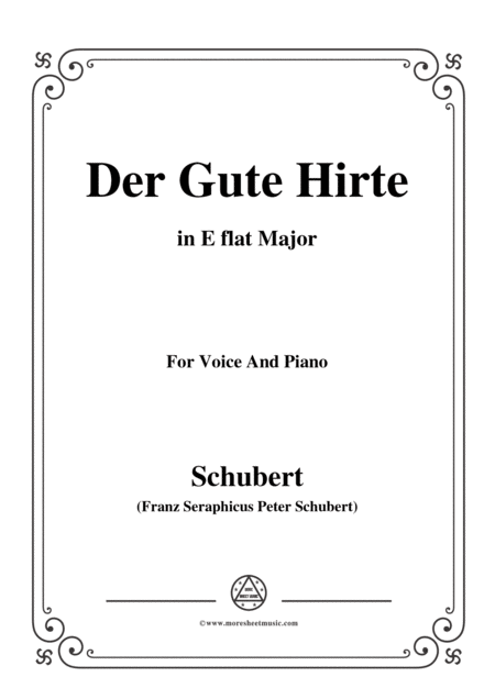 Schubert Der Gute Hirte In E Flat Major For Voice Piano Sheet Music