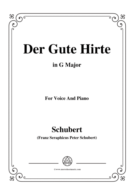 Schubert Der Gute Hirte In G Major For Voice Piano Sheet Music