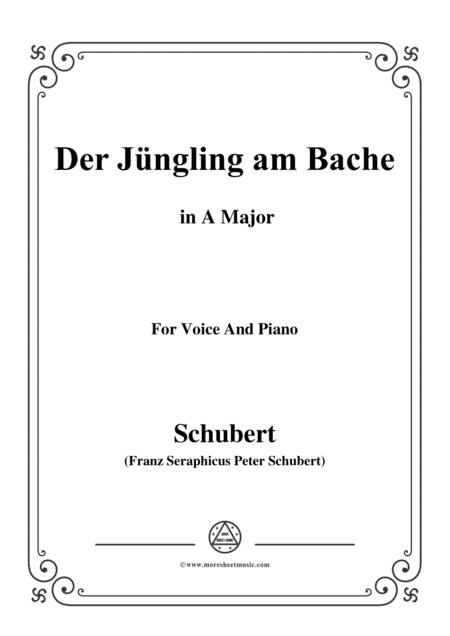 Free Sheet Music Schubert Der Jngling Am Bache A Major For Voice And Piano