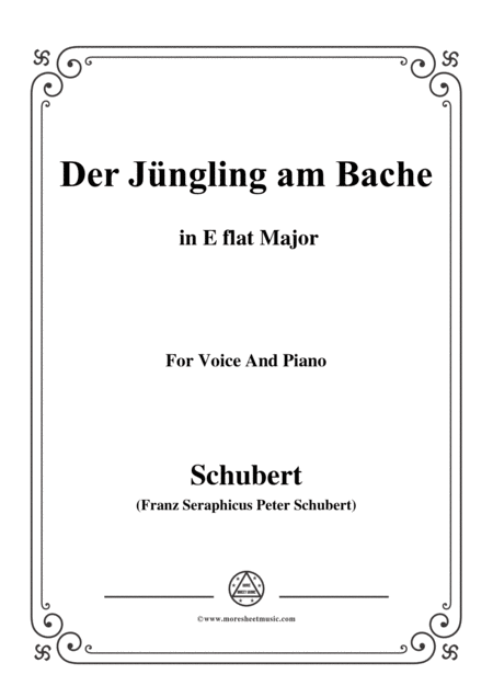 Schubert Der Jngling Am Bache E Flat Major For Voice And Piano Sheet Music