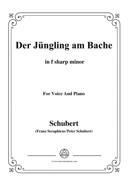 Free Sheet Music Schubert Der Jngling Am Bache F Sharp Minor For Voice And Piano