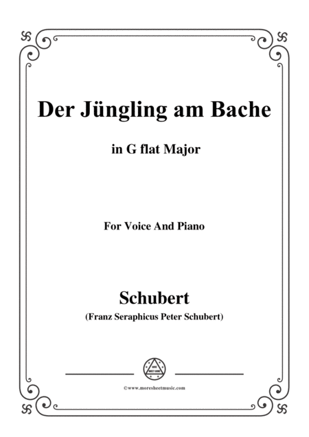 Schubert Der Jngling Am Bache G Flat Major For Voice And Piano Sheet Music