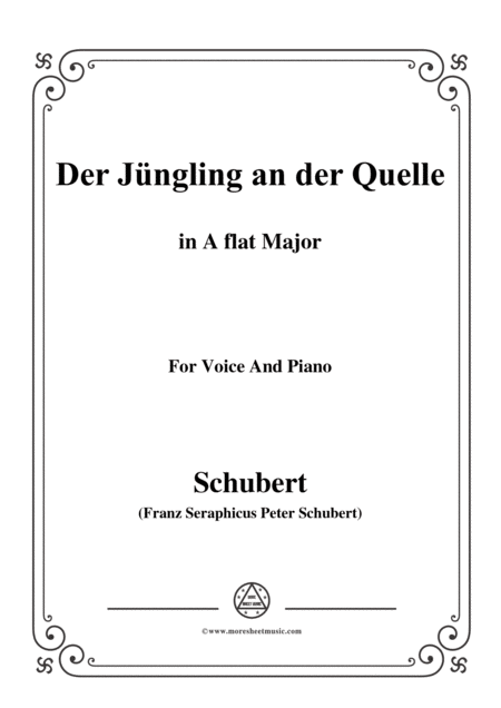 Free Sheet Music Schubert Der Jngling An Der Quelle In A Flat Major For Voice Piano