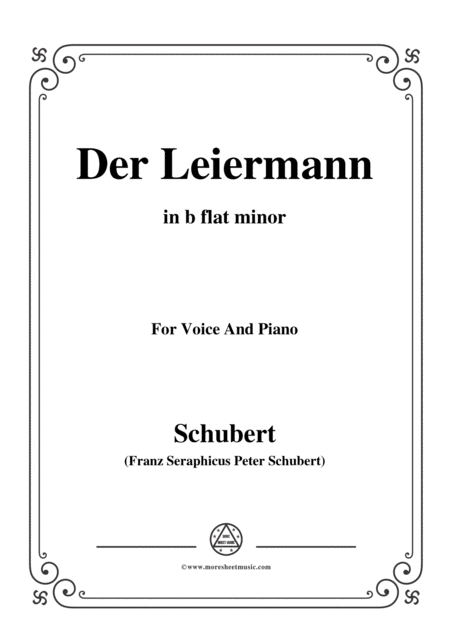 Free Sheet Music Schubert Der Leiermann In B Flat Minor Op 89 No 24 For Voice And Piano