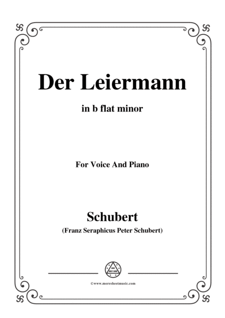 Schubert Der Leiermann In B Flat Minor Op 89 No 24 For Voice And Piano Sheet Music