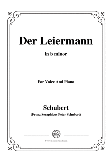 Free Sheet Music Schubert Der Leiermann In B Minor Op 89 No 24 For Voice And Piano
