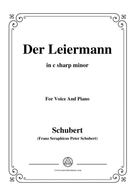 Free Sheet Music Schubert Der Leiermann In C Sharp Minor Op 89 No 24 For Voice And Piano
