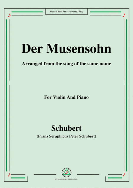 Free Sheet Music Schubert Der Musensohn For Violin And Piano