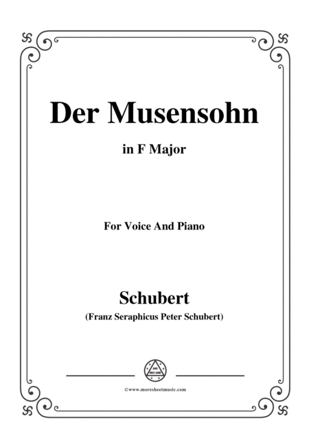 Free Sheet Music Schubert Der Musensohn In F Major For Voice And Piano