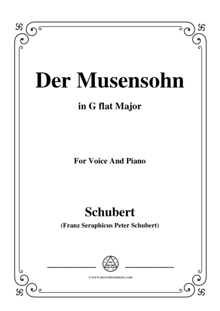 Free Sheet Music Schubert Der Musensohn In G Flat Major For Voice And Piano