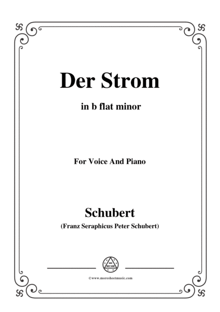 Schubert Der Strom In B Flat Minor For Voice Piano Sheet Music