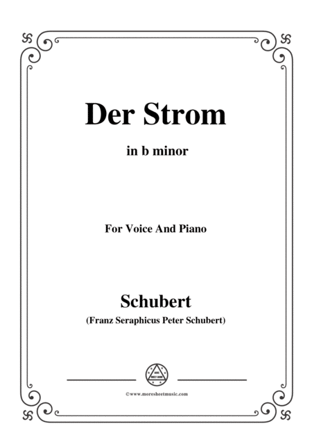 Schubert Der Strom In B Minor For Voice Piano Sheet Music