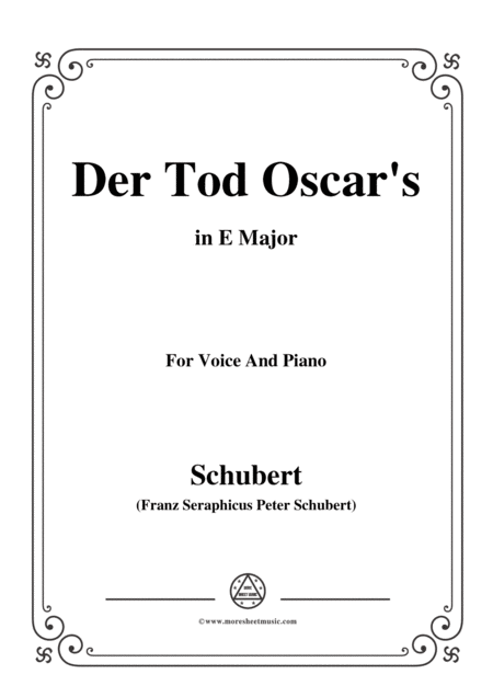 Free Sheet Music Schubert Der Tod Oscars In E Major For Voice Piano
