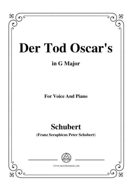 Schubert Der Tod Oscars In G Major For Voice Piano Sheet Music