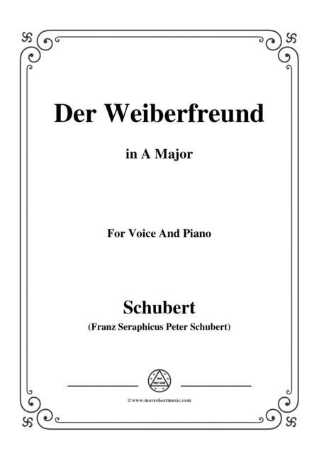 Free Sheet Music Schubert Der Weiberfreund The Philanderer D 271 In A Major For Voice Piano