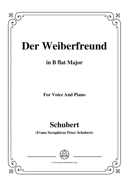 Free Sheet Music Schubert Der Weiberfreund The Philanderer D 271 In B Flat Major For Voice Piano