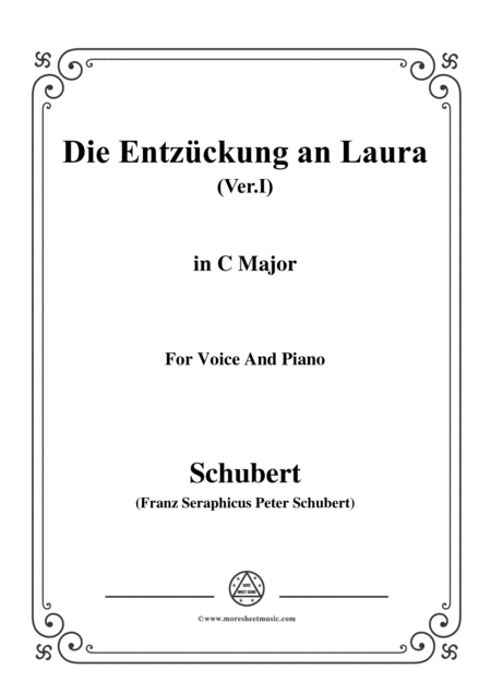 Schubert Die Entzckung An Laura Version I D 577 In C Major For Voice Piano Sheet Music