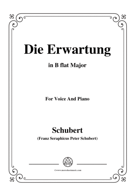 Free Sheet Music Schubert Die Erwartung Op 116 In B Flat Major For Voice Piano