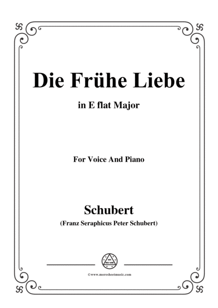 Free Sheet Music Schubert Die Frhe Liebe In E Flat Major For Voice Piano