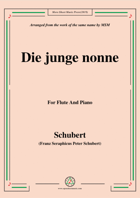 Schubert Die Junge Nonne For Flute And Piano Sheet Music