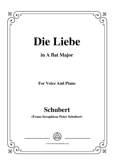 Schubert Die Liebe In A Flat Major For Voice Piano Sheet Music