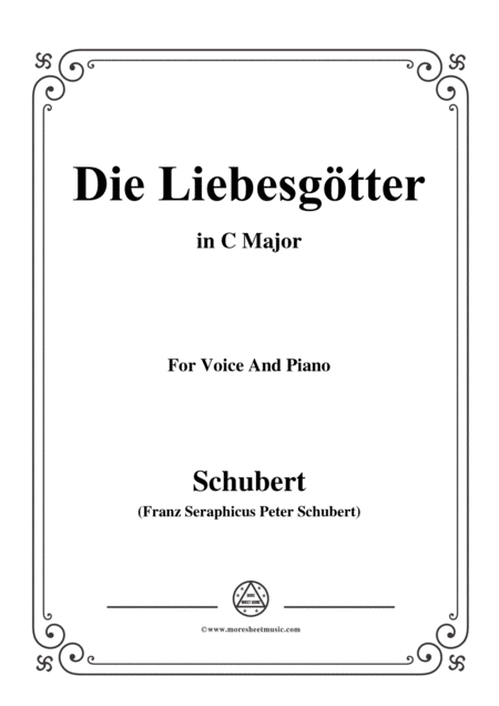 Free Sheet Music Schubert Die Liebesgtter In C Major For Voice And Piano