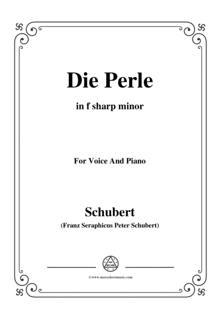 Free Sheet Music Schubert Die Perle In F Sharp Minor D 466 For Voice And Piano