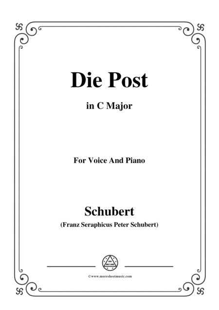 Free Sheet Music Schubert Die Post From Winterreise Op 89 D 911 No 13 In C Major For Voice Piano