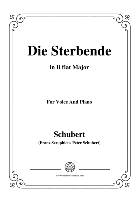 Free Sheet Music Schubert Die Sterbende In B Flat Major For Voice Piano