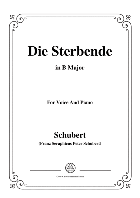 Free Sheet Music Schubert Die Sterbende In B Major For Voice Piano