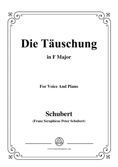 Schubert Die Tuschung In F Major Op 165 No 4 For Voice And Piano Sheet Music