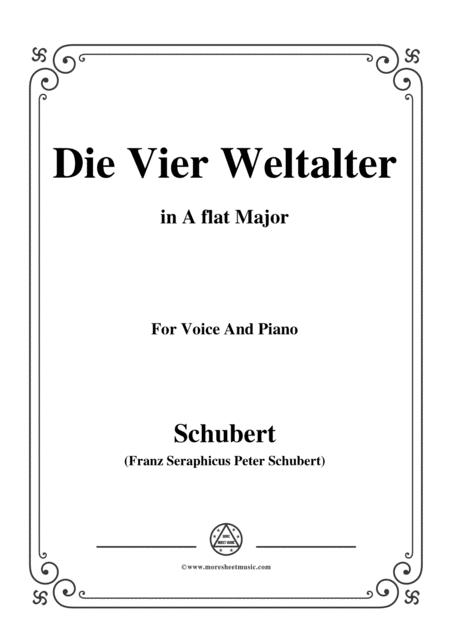 Free Sheet Music Schubert Die Vier Weltalter Op 111 No 3 In A Flat Major For Voice Piano