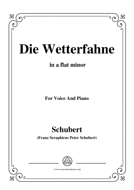 Free Sheet Music Schubert Die Wetterfahne In A Flat Minor Op 89 No 2 For Voice And Piano