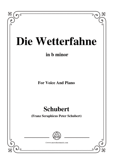 Free Sheet Music Schubert Die Wetterfahne In B Minor Op 89 No 2 For Voice And Piano