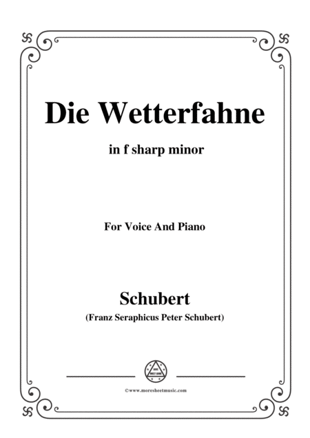 Free Sheet Music Schubert Die Wetterfahne In F Sharp Minor Op 89 No 2 For Voice And Piano