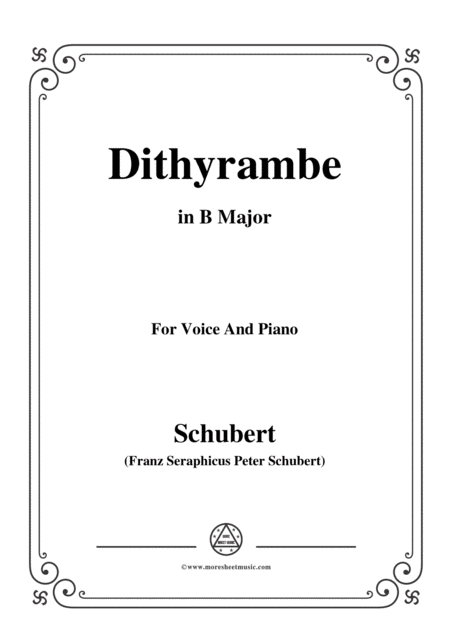 Free Sheet Music Schubert Dithyrambe Op 60 No 2 In B Major For Voice Piano