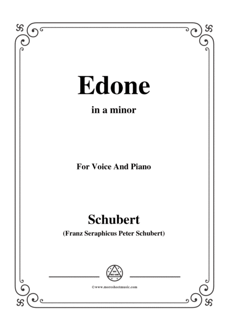 Free Sheet Music Schubert Edone D 445 In A Minor For Voice And Piano