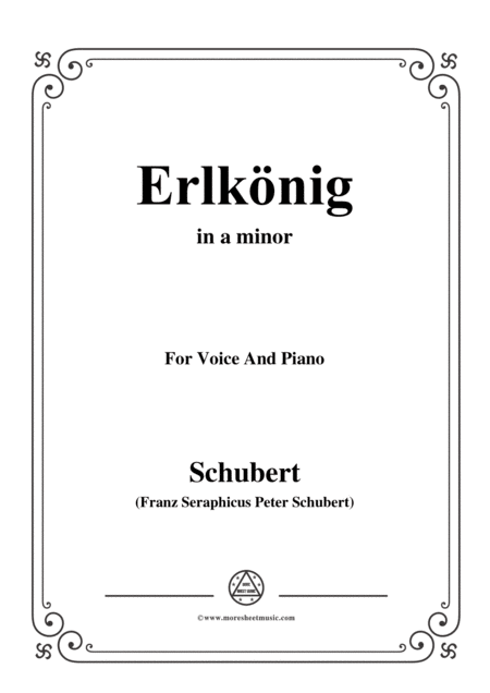 Free Sheet Music Schubert Erlknig In A Minor For Voice And Piano
