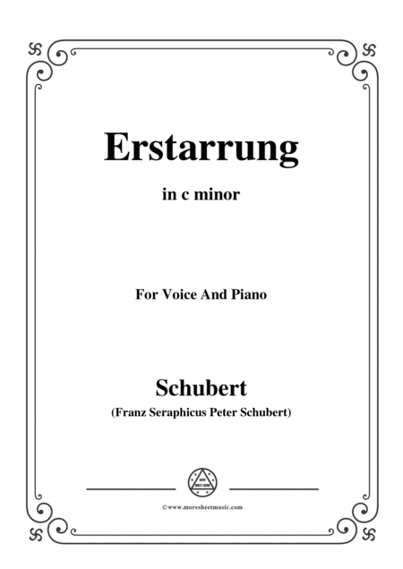 Free Sheet Music Schubert Erstarrung From Winterreise Op 89 D 911 No 4 In C Minor For Voice Piano