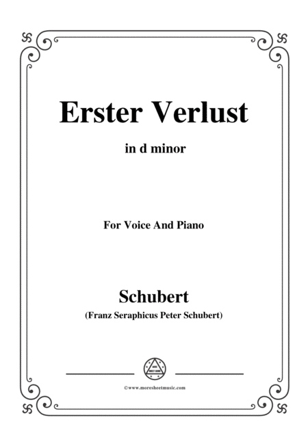 Schubert Erster Verlust In D Minor For Voice And Piano Sheet Music