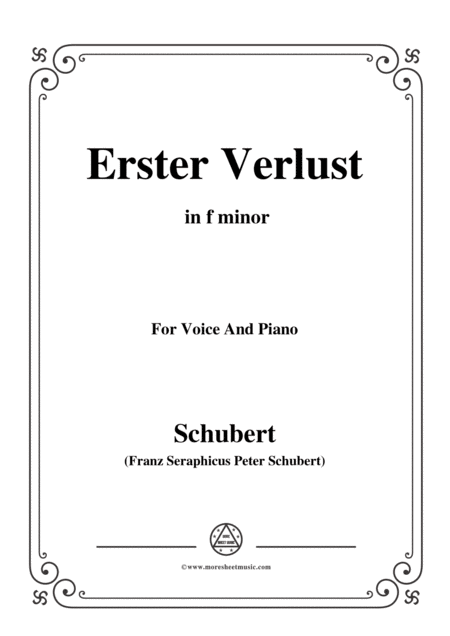 Free Sheet Music Schubert Erster Verlust In F Minor For Voice And Piano