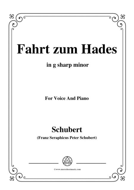 Free Sheet Music Schubert Fahrt Zum Hades In G Sharp Minor D 526 For Voice And Piano