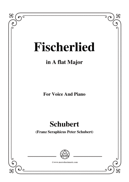 Schubert Fischerlied Version I In A Flat Major For Voice And Piano Sheet Music