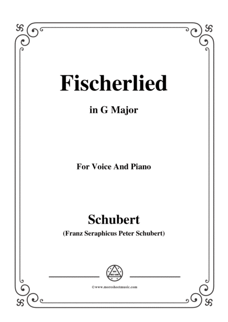 Free Sheet Music Schubert Fischerlied Version I In G Major For Voice And Piano