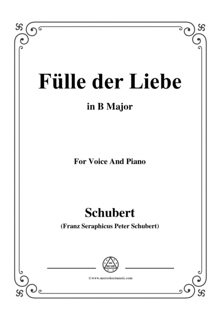 Free Sheet Music Schubert Flle Der Liebe In B Major For Voice And Piano