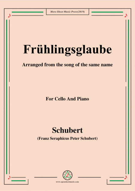 Schubert Frhlingsglaube For Cello And Piano Sheet Music